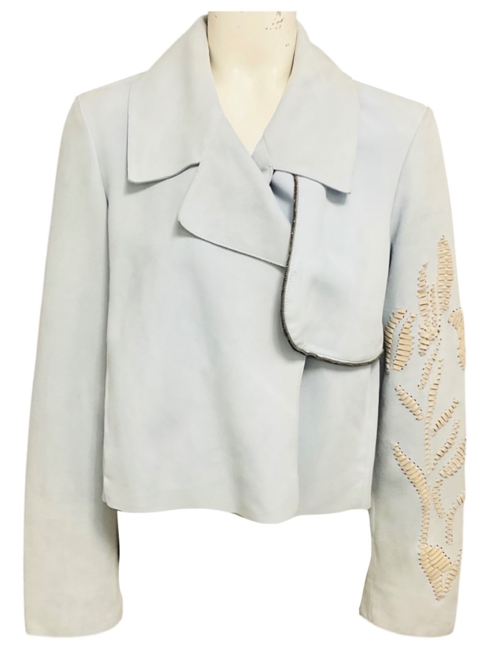 ROCCO RAGNI LIGHT BLUE SUEDE LAMBSKIN JACKET